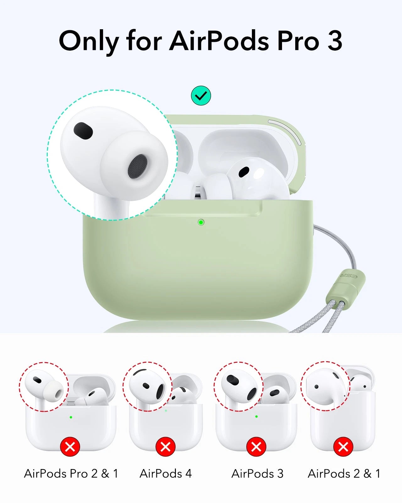 AirPods Pro 3 Pulse Lite Magnetic Case - Light Green ESR ESR