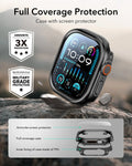 ESR Apple Watch Ultra 3 Case with Screen Protector Black military grade protection