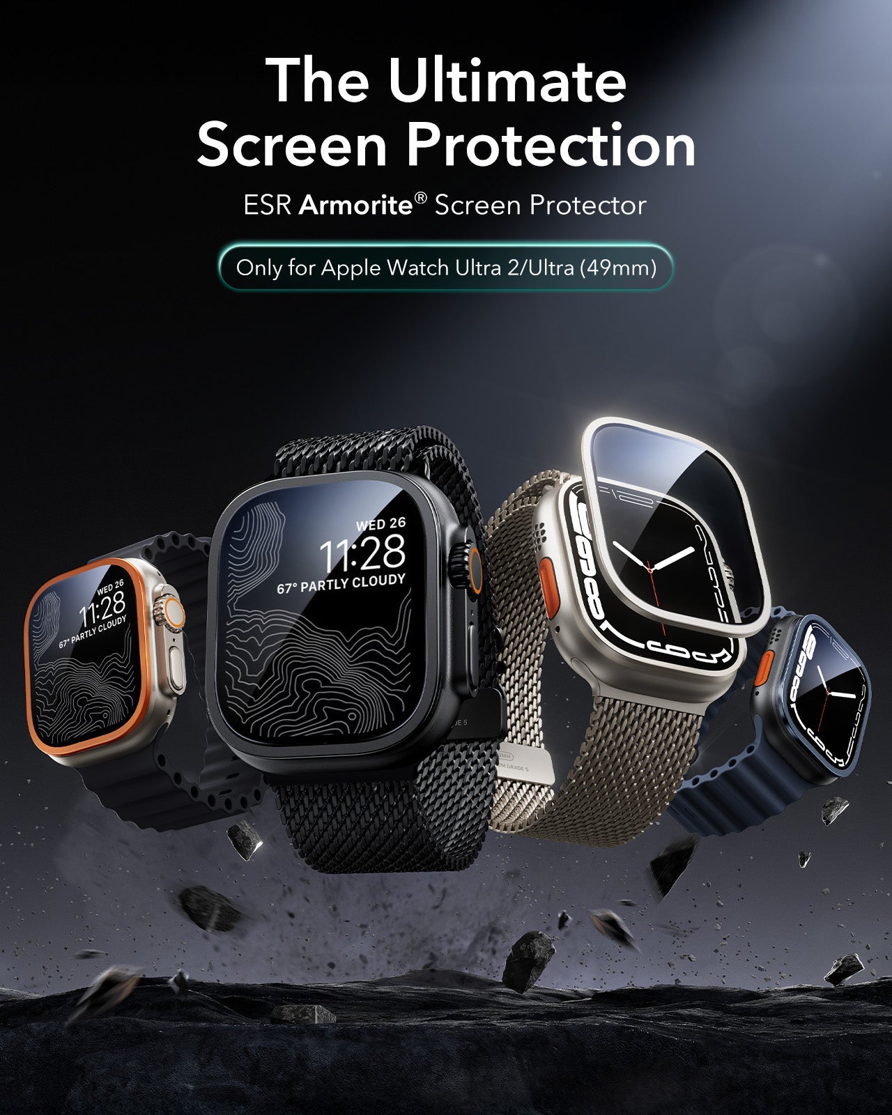 ESR Apple Watch Ultra Screen Protector  for Apple Watch Ultra 3 2025 Black