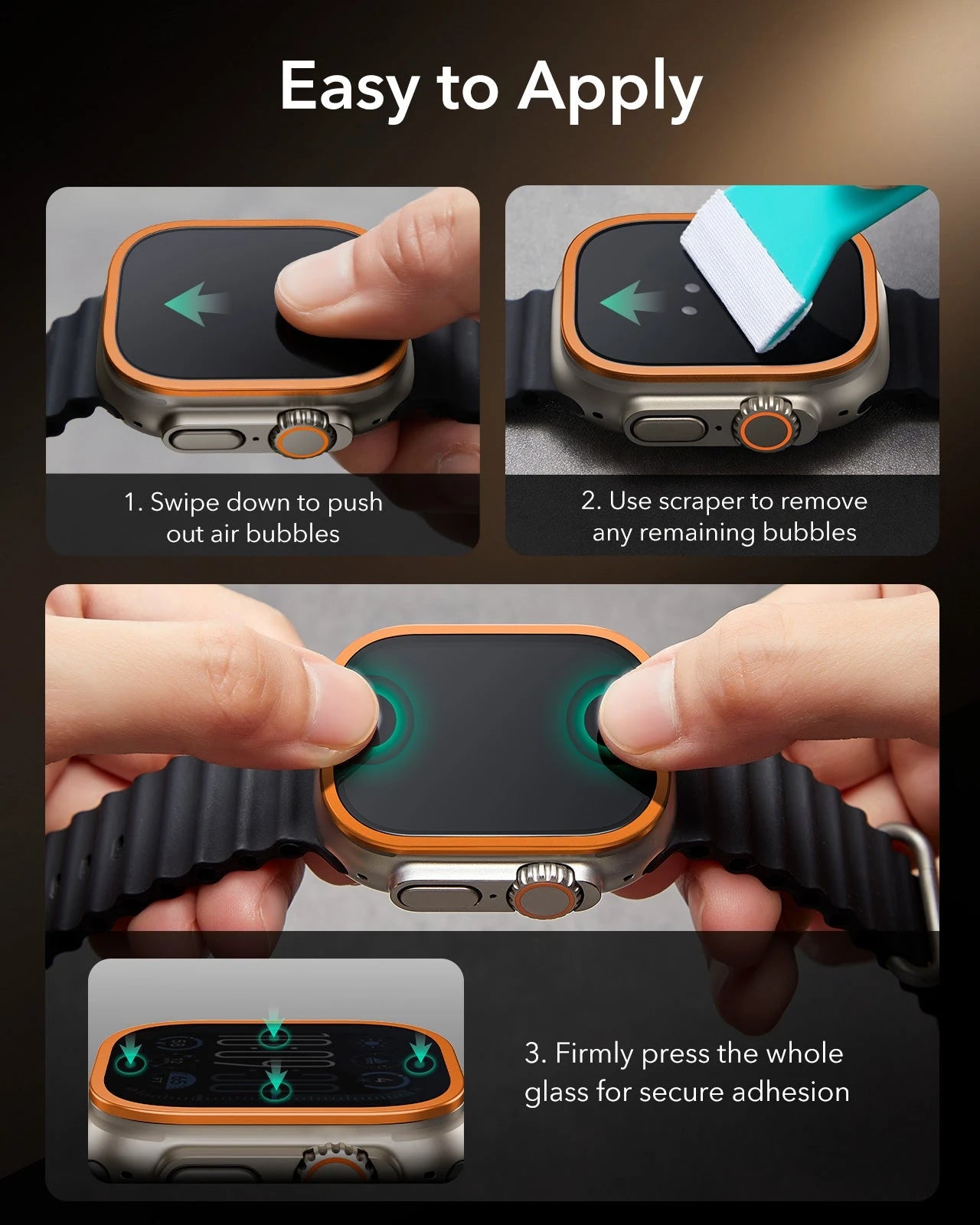 Apple Watch Ultra 3 Armorite® Pro Screen Protector (Bezel) - Orange ESR ESR