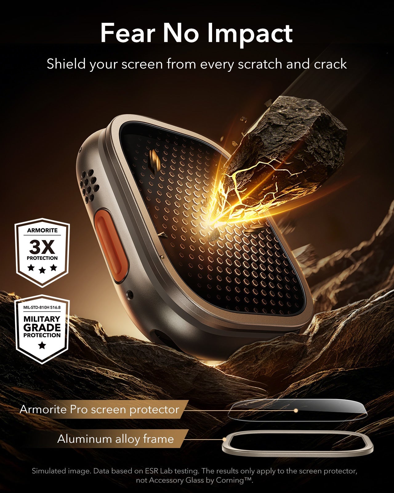 Apple Watch Ultra 3 Armorite® Pro Screen Protector (Bezel) - Titanium ESR ESR