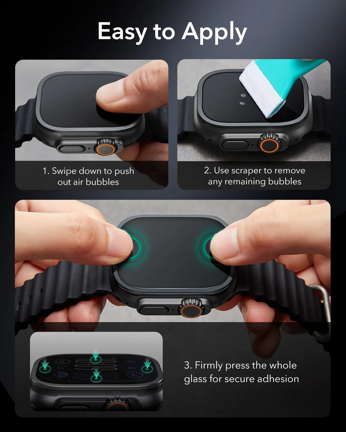 Apple Watch Ultra 4 Armorite Screen Protector (Bezel) - Black ESR ESR