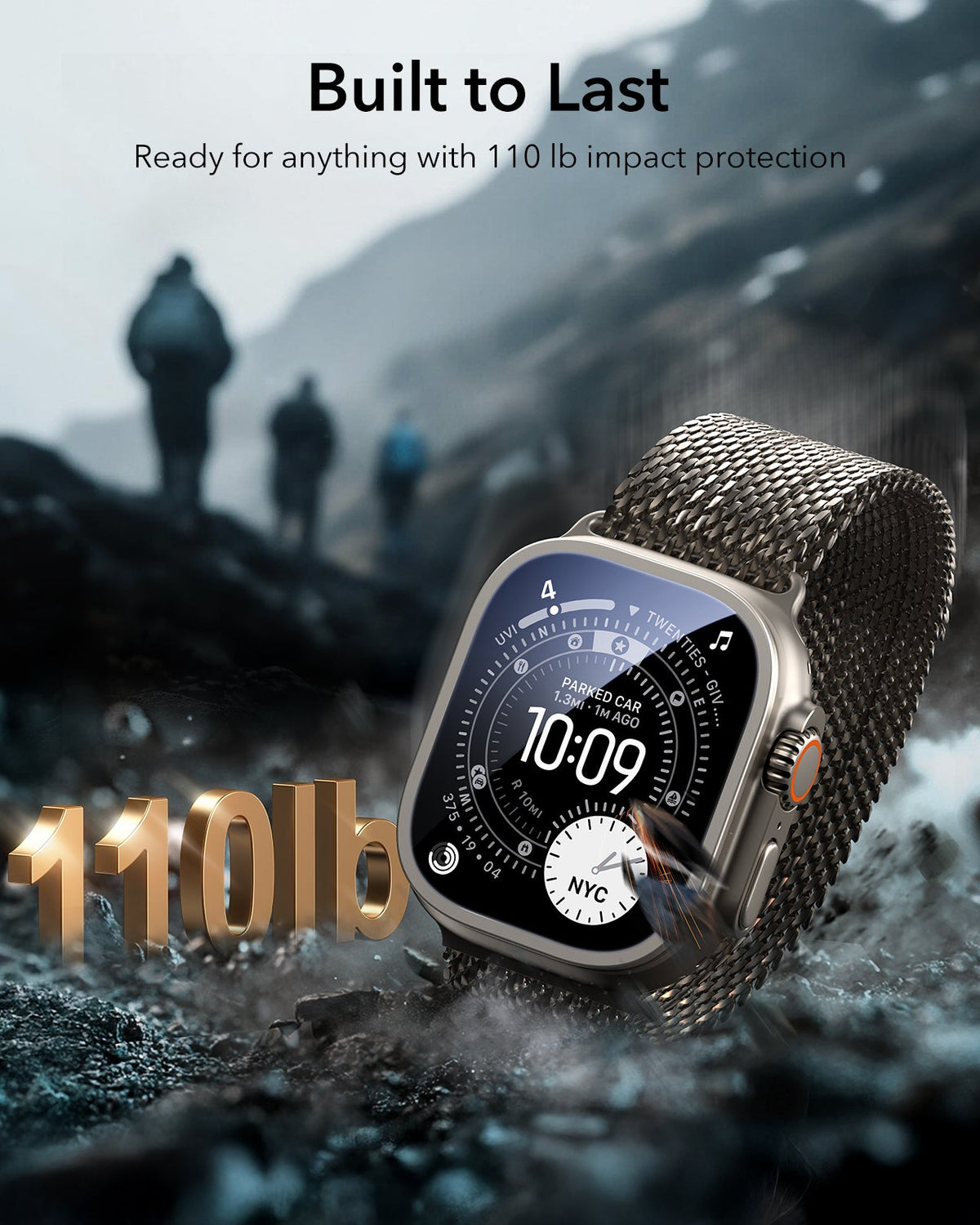 Apple Watch Ultra 4 Armorite Screen Protector (Bezel) - Titanium / Orange ESR ESR