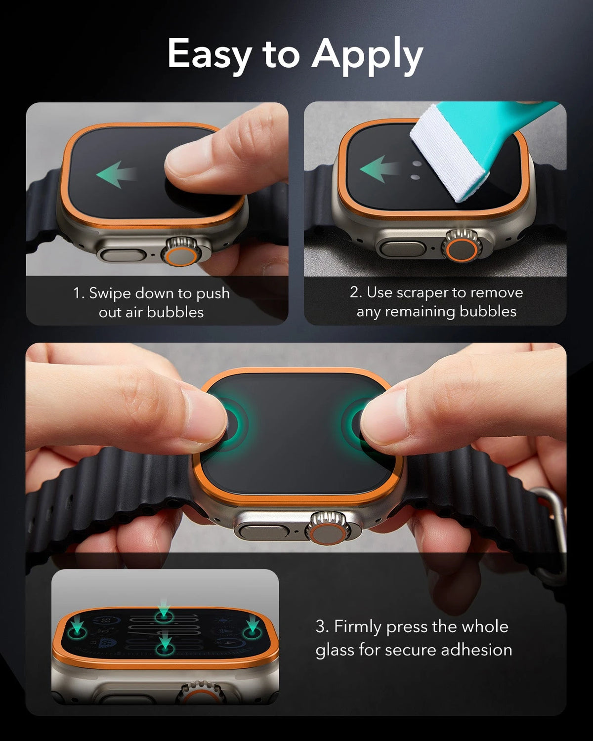 Apple Watch Ultra 4 Armorite Screen Protector (Bezel) - Titanium / Orange ESR ESR