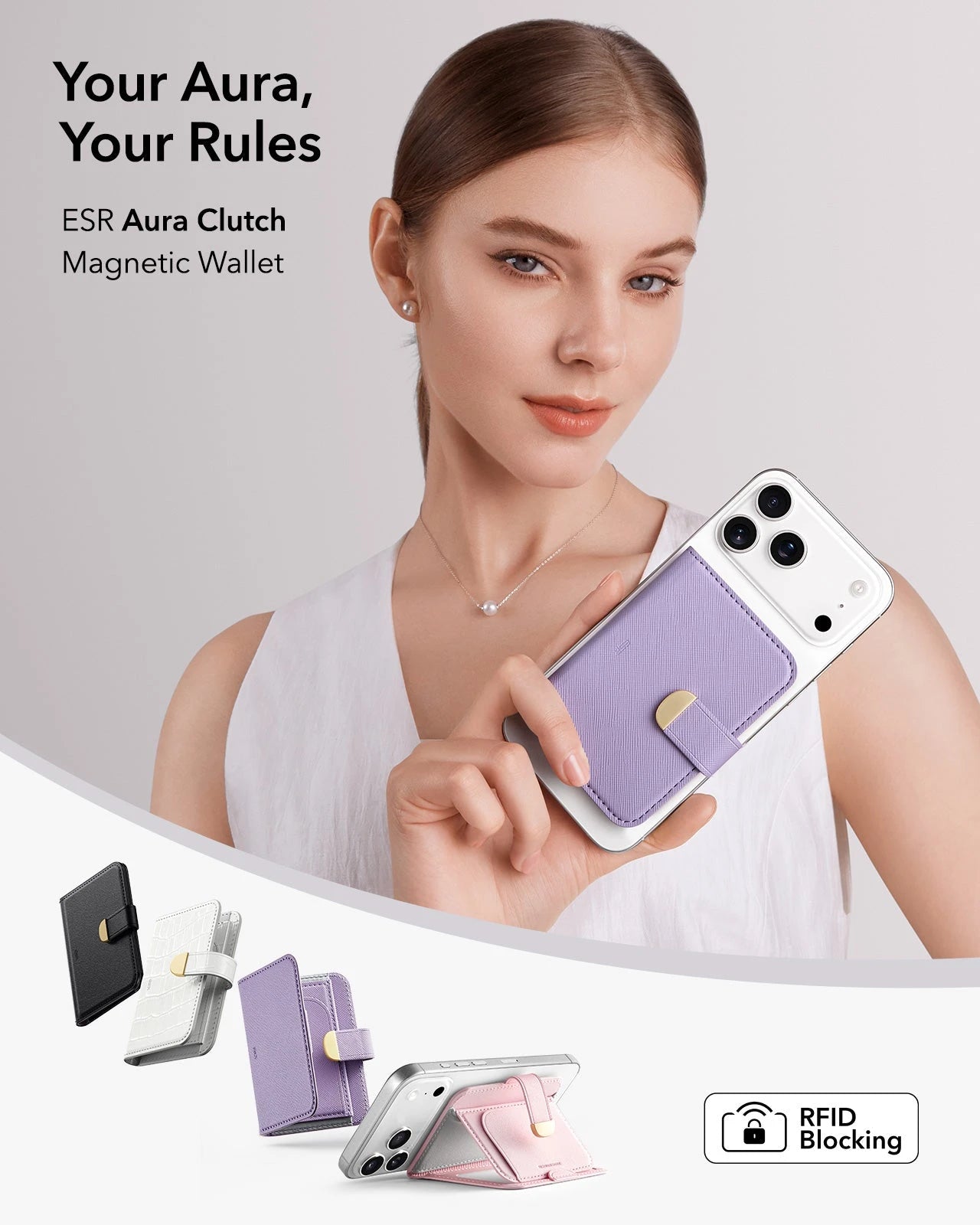 Aura Clutch Magnetic Wallet - Lavender ESR ESR