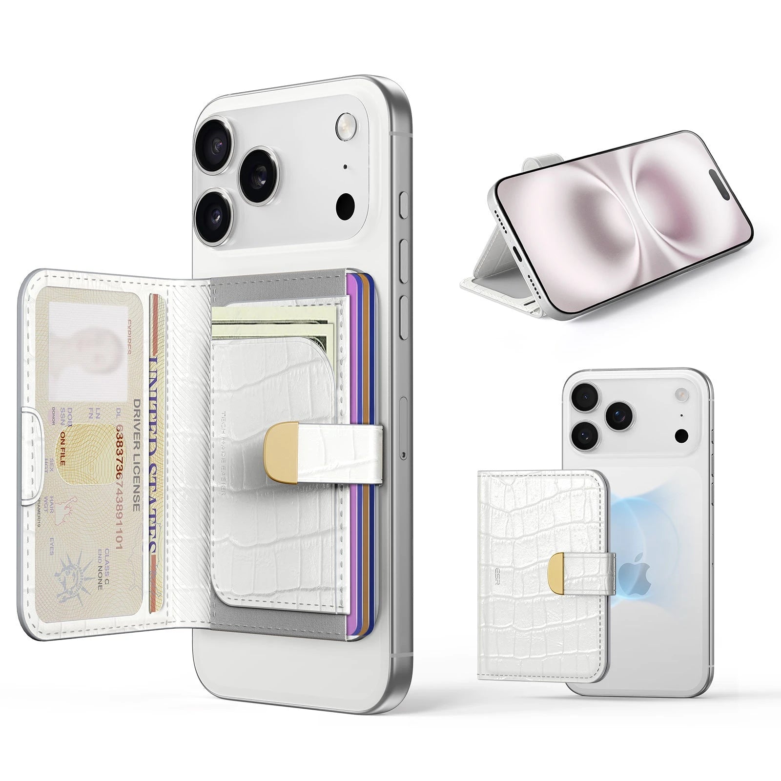 Aura Clutch Magnetic Wallet - Pearl White Croc ESR ESR
