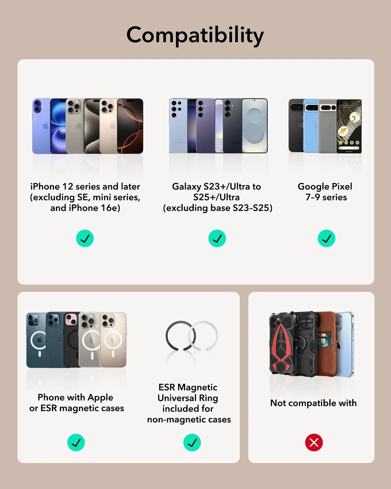 Aura Clutch Magnetic Wallet - Pearl White Croc ESR ESR