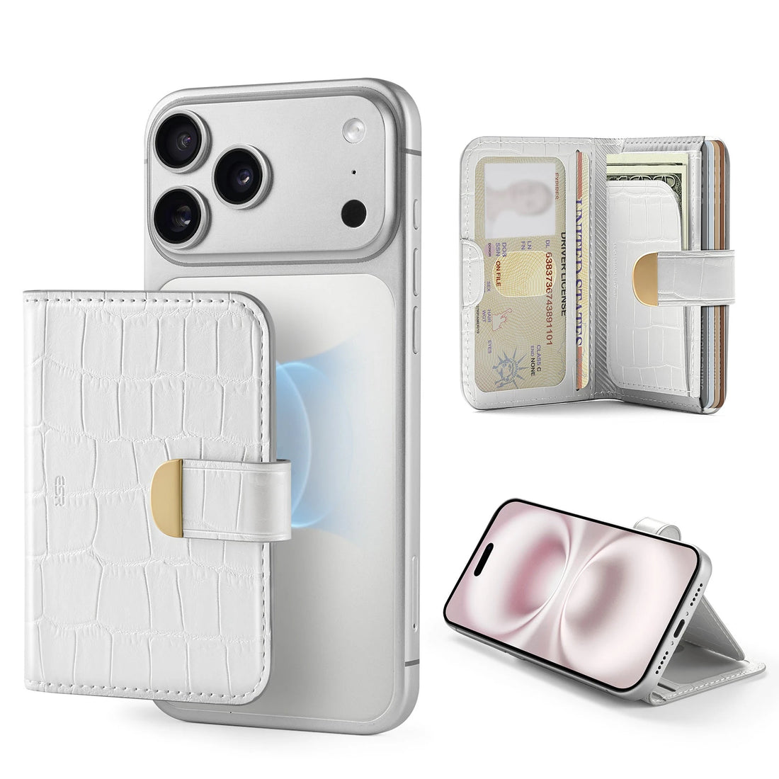 Aura Clutch Magnetic Wallet - Pearl White Croc ESR ESR