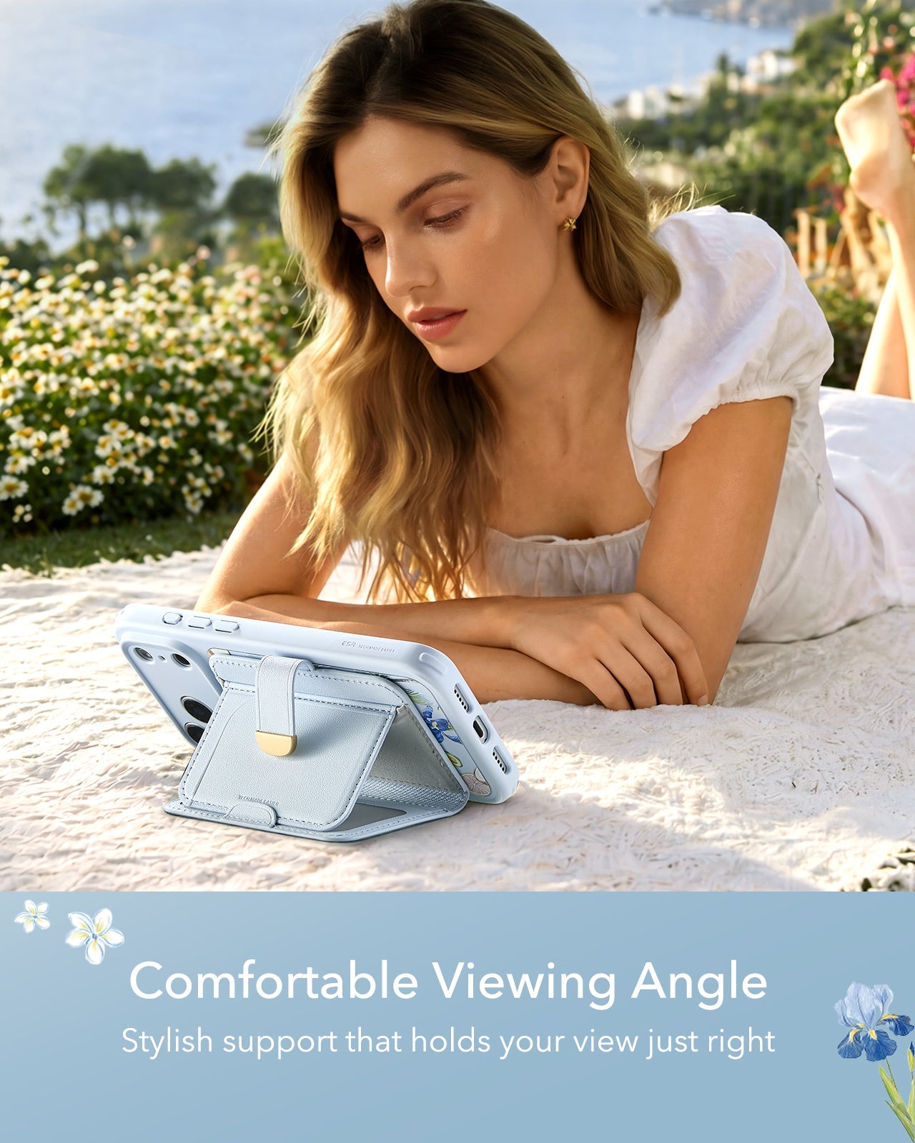 Aura-Clutch-Magnetic-Wallet-Tropical-Paradise-ESR-Comfortable Viewing Angle