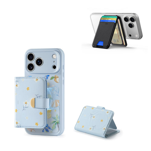 Aura Clutch Magnetic Wallet and Classic Wallet Stand Bundle - Tropical Paradise&Midnight Black