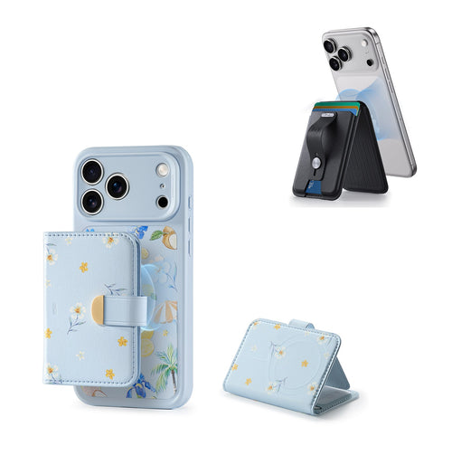 Aura Clutch Magnetic Wallet and Geo Wallet Stand Bundle - Tropical Paradise&Midnight Black