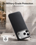 ESR Black Leather iPhone 17 Pro Max Magsafe Case with Stand 3x Military-Grade Protection