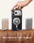 ESR Black Leather iPhone 17 Pro Max Magsafe Case with Stand Stay Attached. Stay Charged