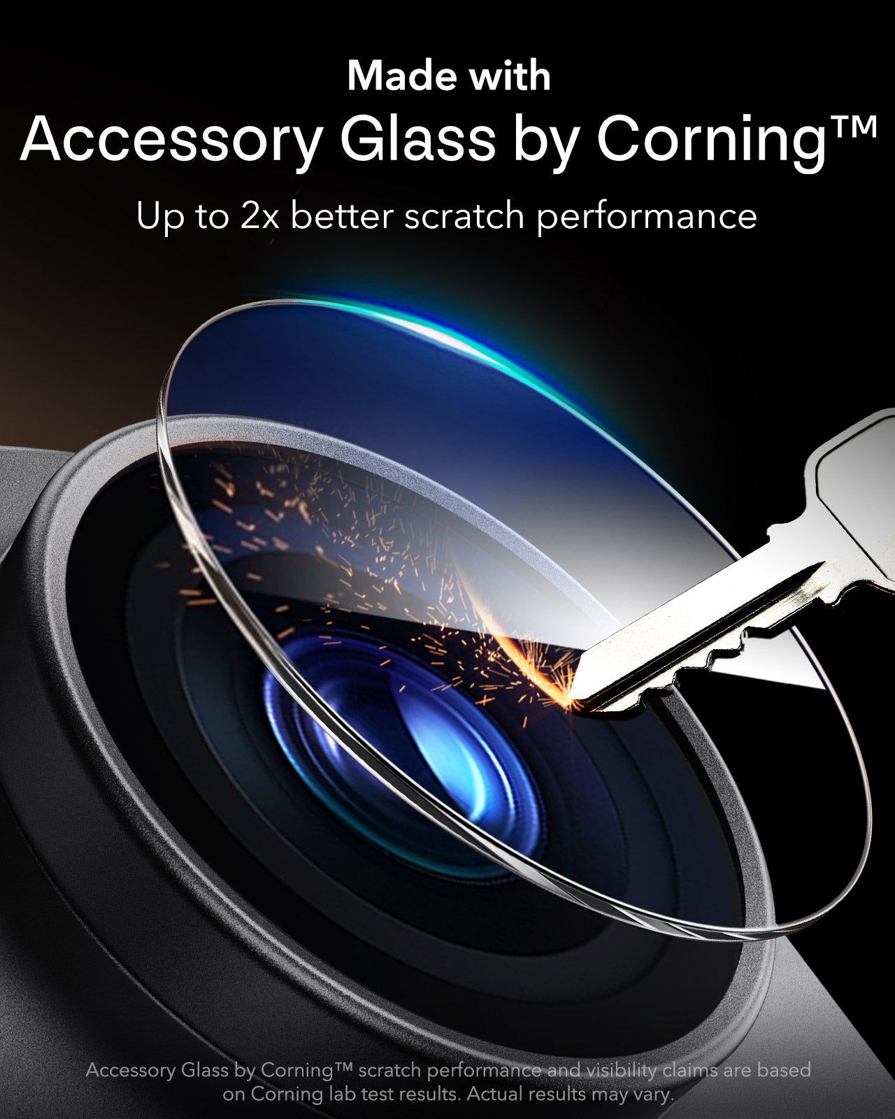 ESR Black iPhone 18 Pro Corning Glass Camera Lens Protector Made with Accessory Glass by Corning™