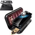 Black iPhone 18 Pro Corning Glass Privacy Screen Protector with Full Coverage Camera Lens Protector