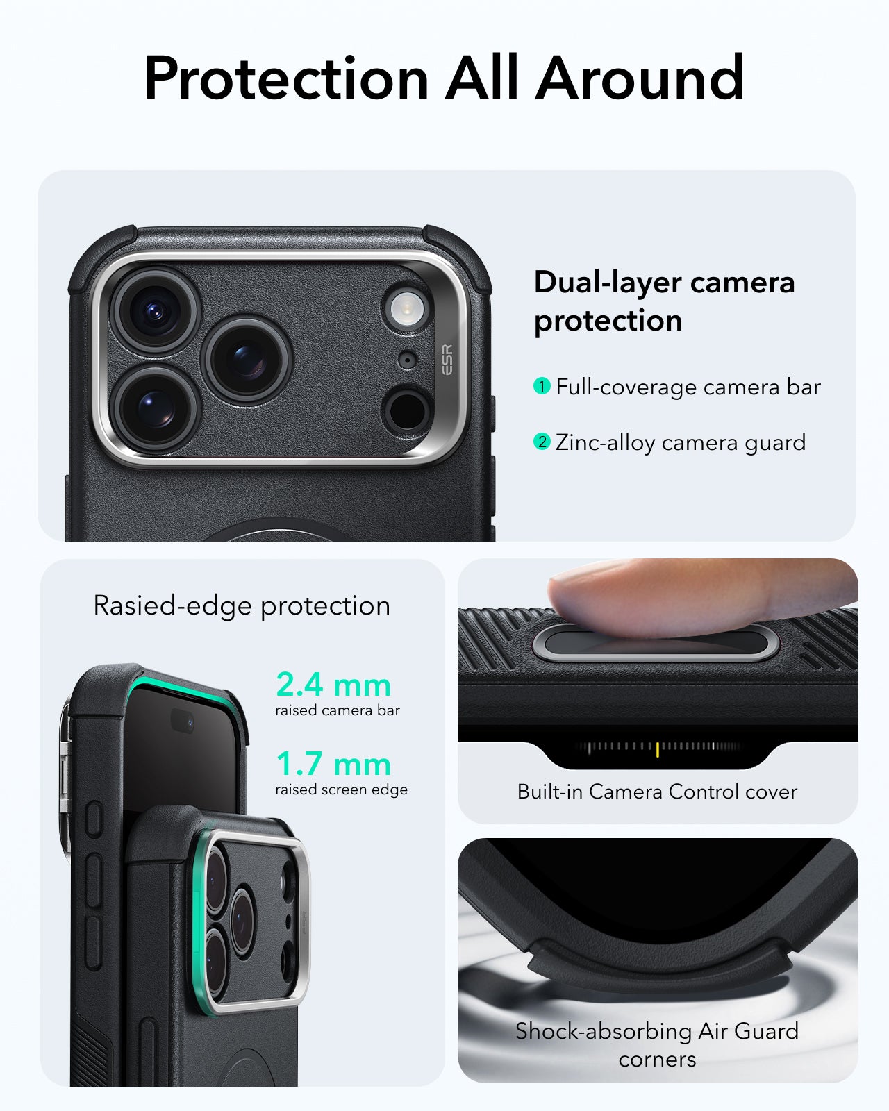 ESR Black iPhone 18 Pro Max Tough Phone Case Magsafe with Stand Protection All Around