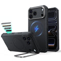 Black iPhone 18 Pro Tough Phone Case Magsafe with Stand