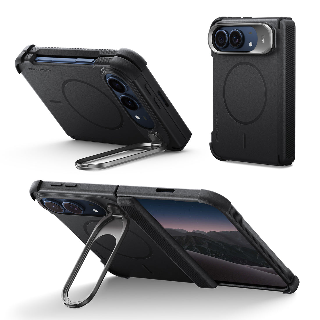 Black iPhone Duo Tough Phone Case Magsafe with Stand