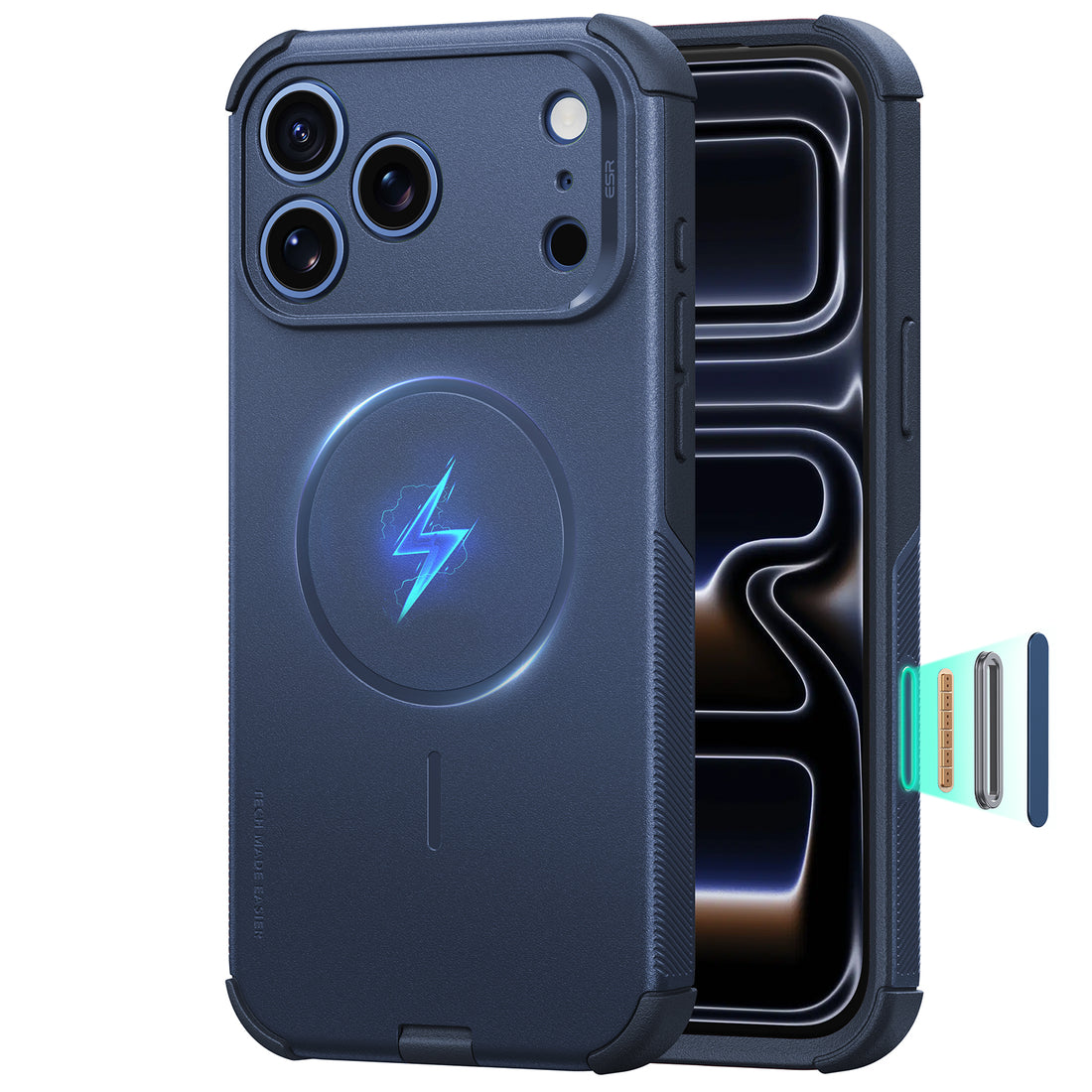 Navy Blue iPhone 18 Pro Max Case Tough Phone Case with Magsafe