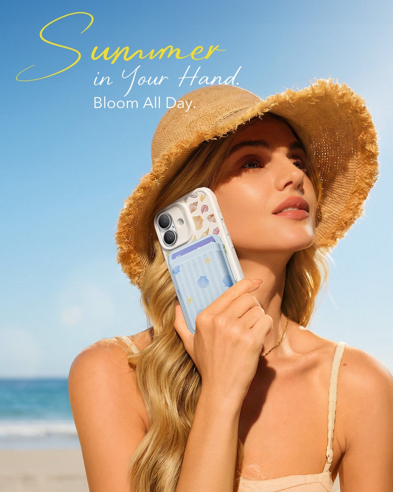 Coastal-Summer esr classic magnetic printed phone wallet