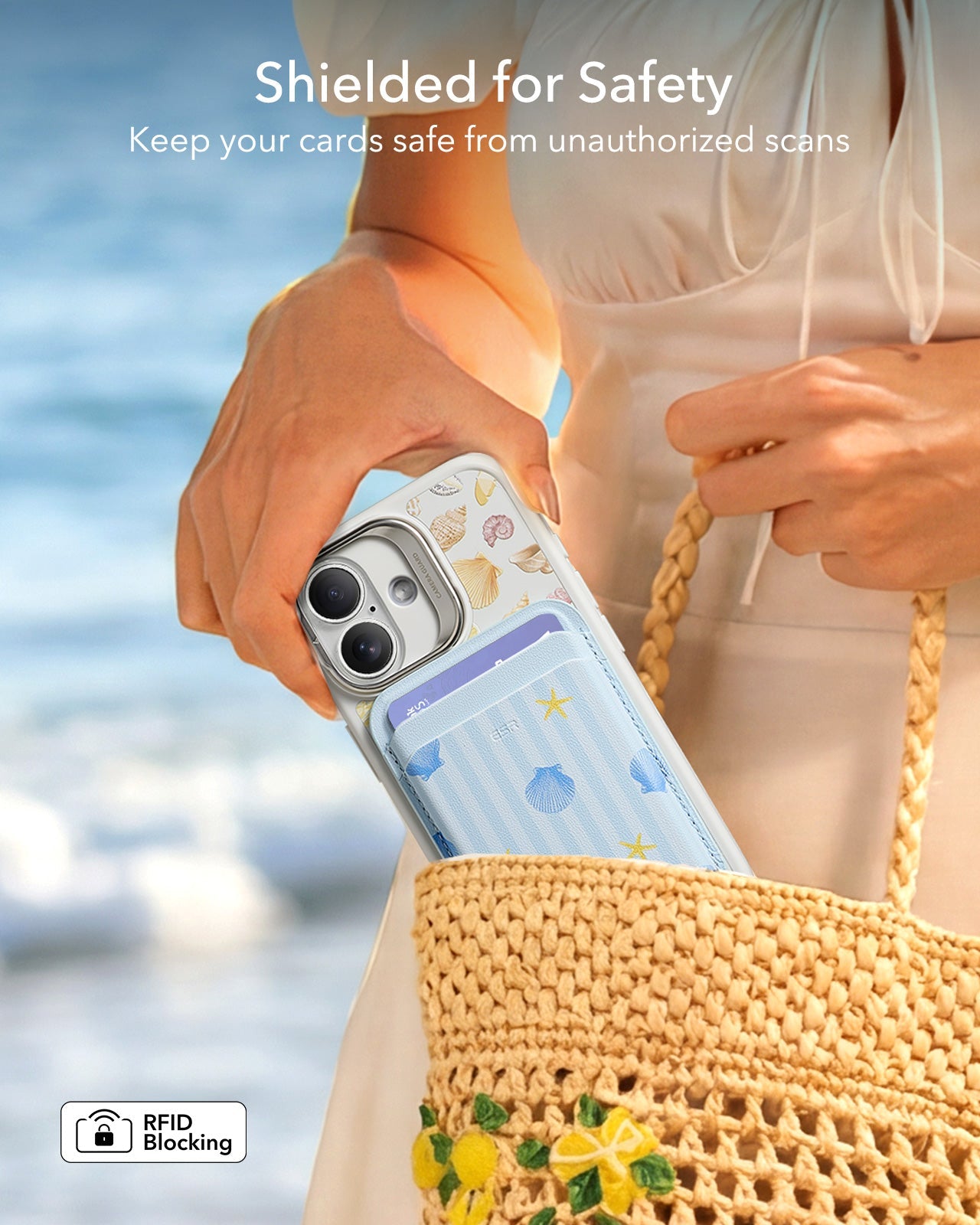 Classic-Magnetic-Wallet-Coastal-Summer-ESR-Shielded for Safety
