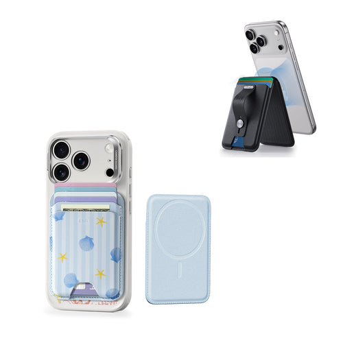Classic Magnetic Wallet and Geo Wallet Stand Bundle - Coastal Summer&Midnight Black