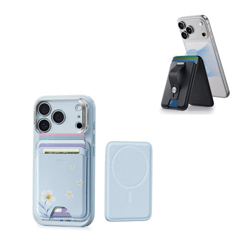 Classic Magnetic Wallet and Geo Wallet Stand Bundle - Tropical Paradise&Midnight Black