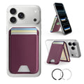 Classic Magnetic Wallet Stand for 5 cards - Burgundy