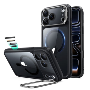 Clear Black iPhone 18 Pro Max Magsafe Slim Phone Case with Stand