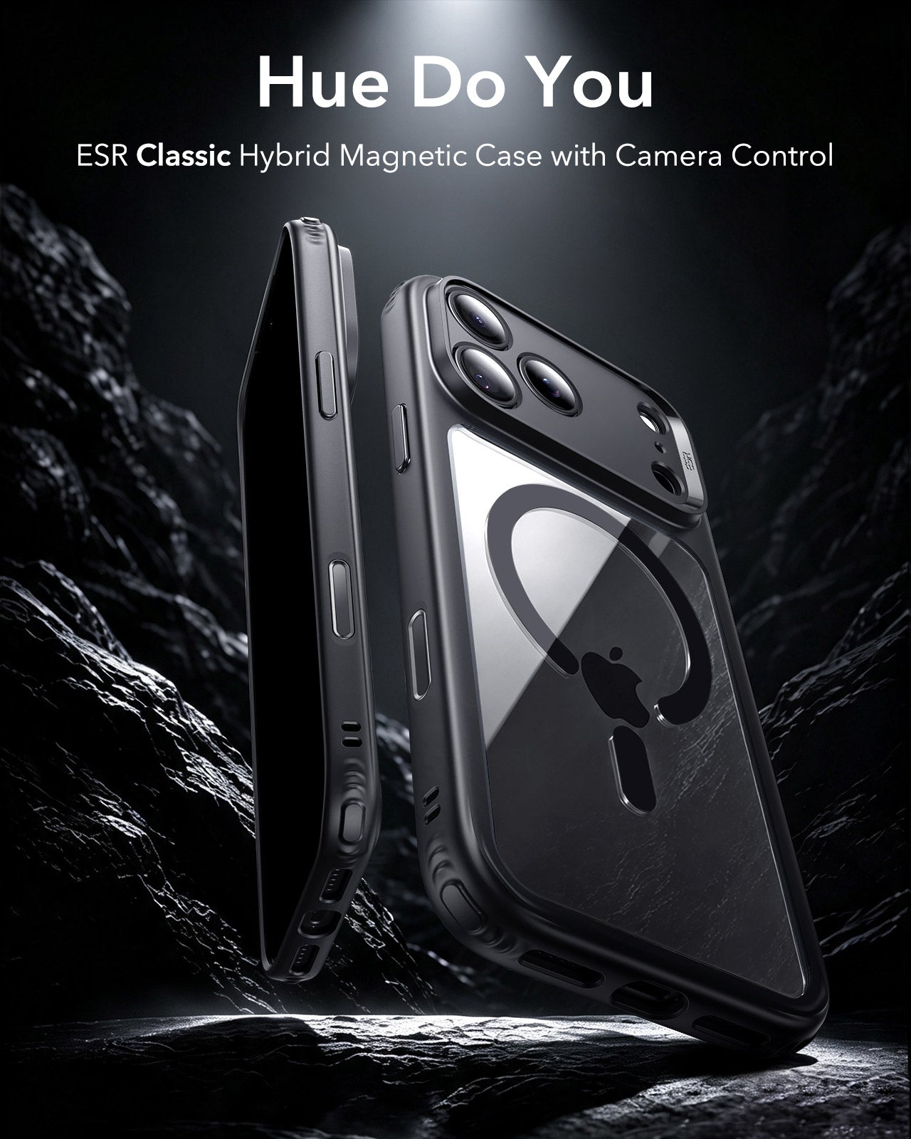 ESR Clear Black iPhone 18 Pro Magsafe Slim Phone Case Hue Do You