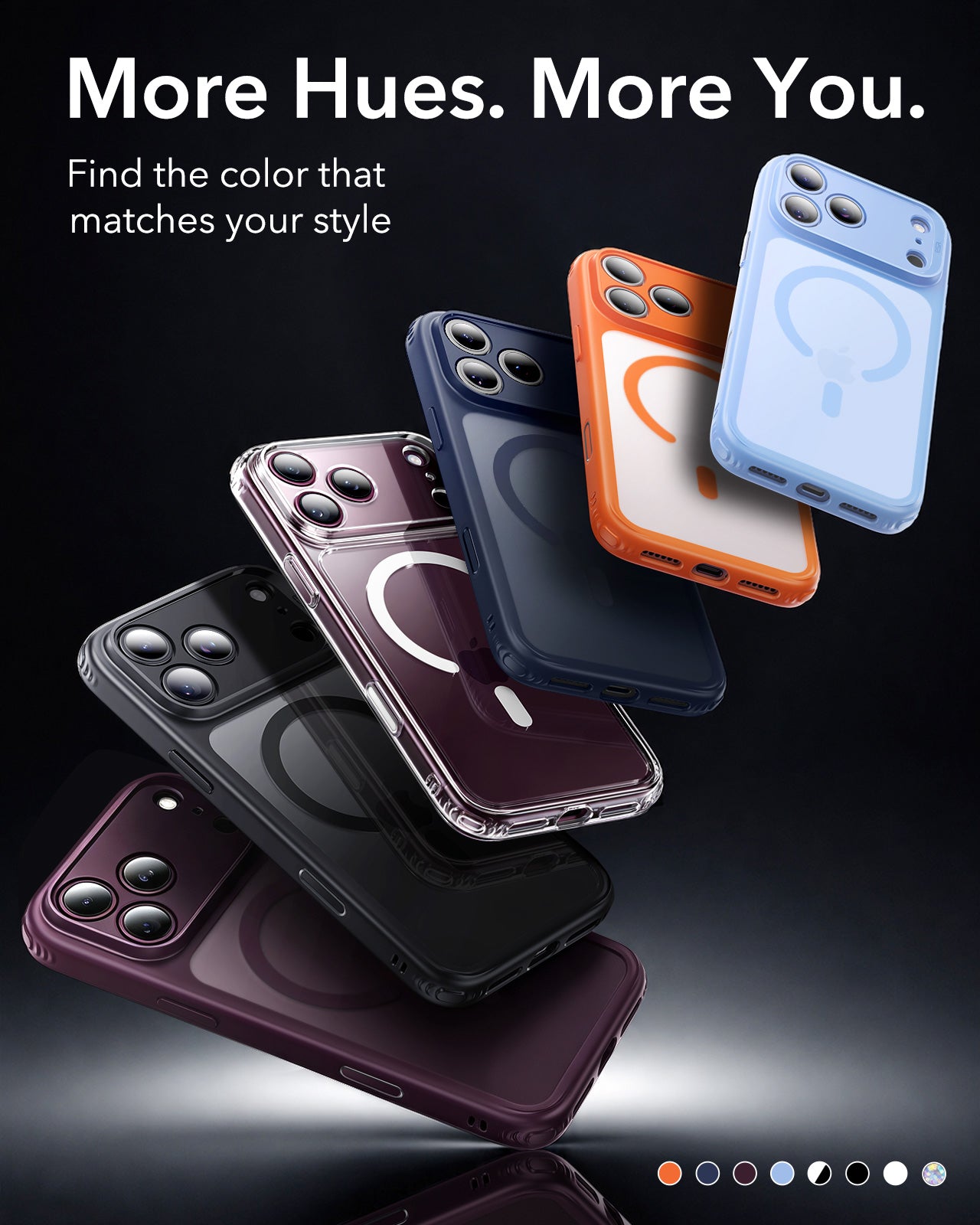 ESR Clear Black iPhone 18 Pro Magsafe Slim Phone Case More Hues. More You.