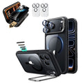 Clear Black iPhone 18 Pro Max Magsafe Slim Phone Case with Stand pair corning privacy glass privacy screen protector and camera lens protector