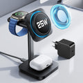 CryoBoost 3-in-1 Magnetic Charging Station (25W, Qi2.2)  - EU Plug–Black ESR ESR