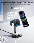 CryoBoost 3-in-1 Magnetic Charging Station (25W, Qi2.2)  - US Plug–Black ESR ESR