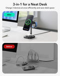CryoBoost 3-in-1 Magnetic Charging Station (25W, Qi2.2)  - US Plug–Black ESR ESR