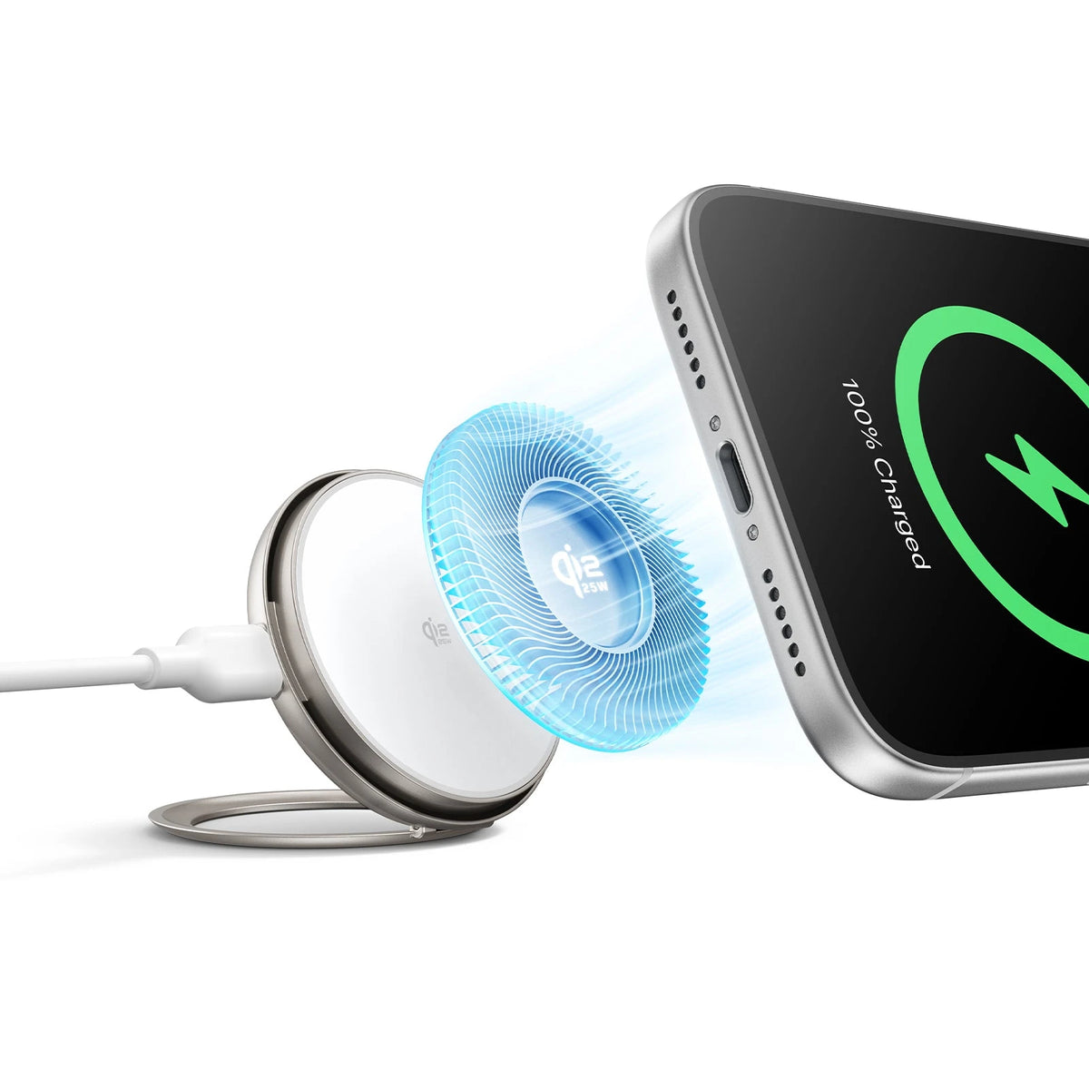 Cyclone 25W Magnetic Charging Pad with CryoBoost - Silver - 1 Set ESR ESR