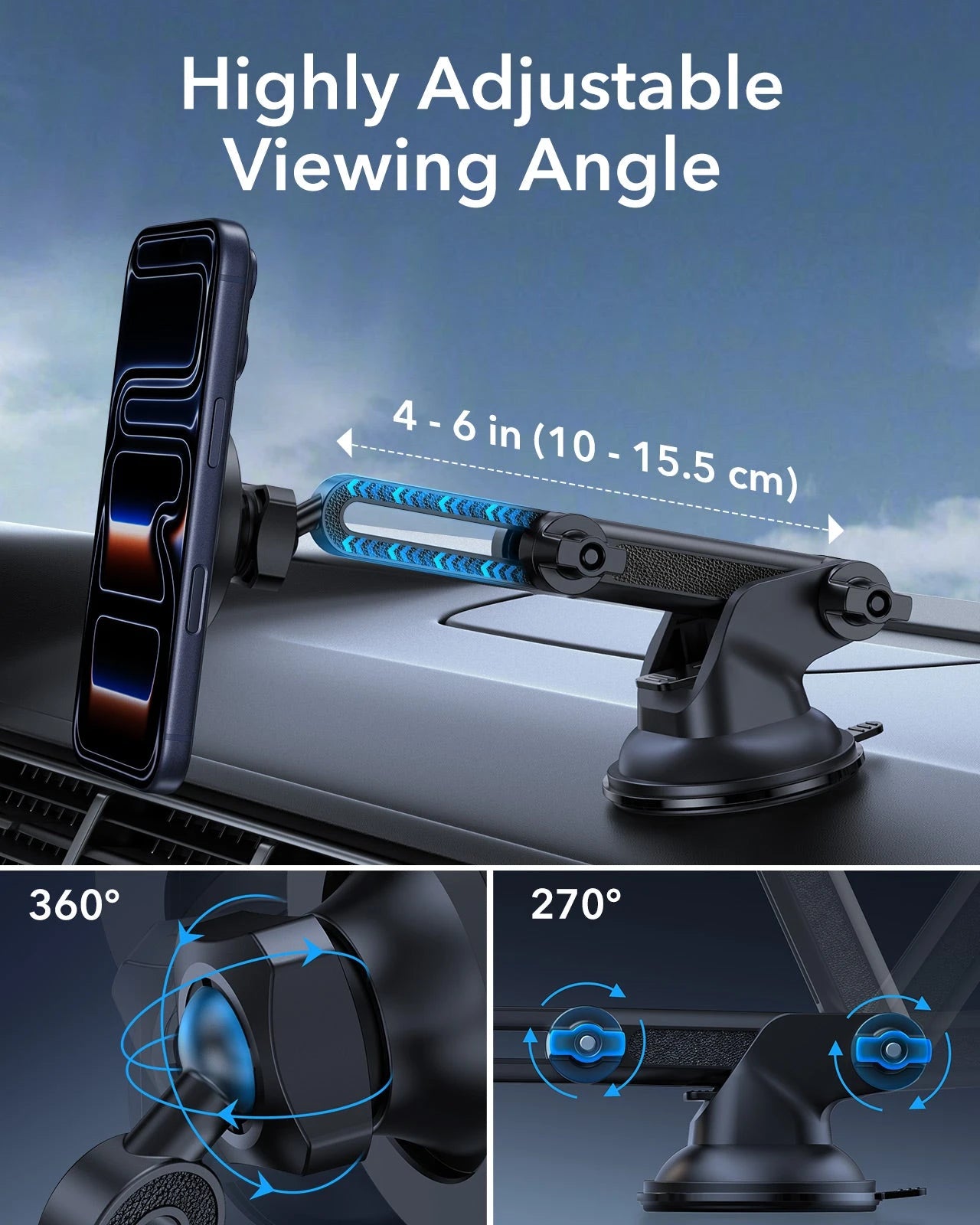 Dashboard Car Phone Mount (HaloLock) - Black ESR ESR