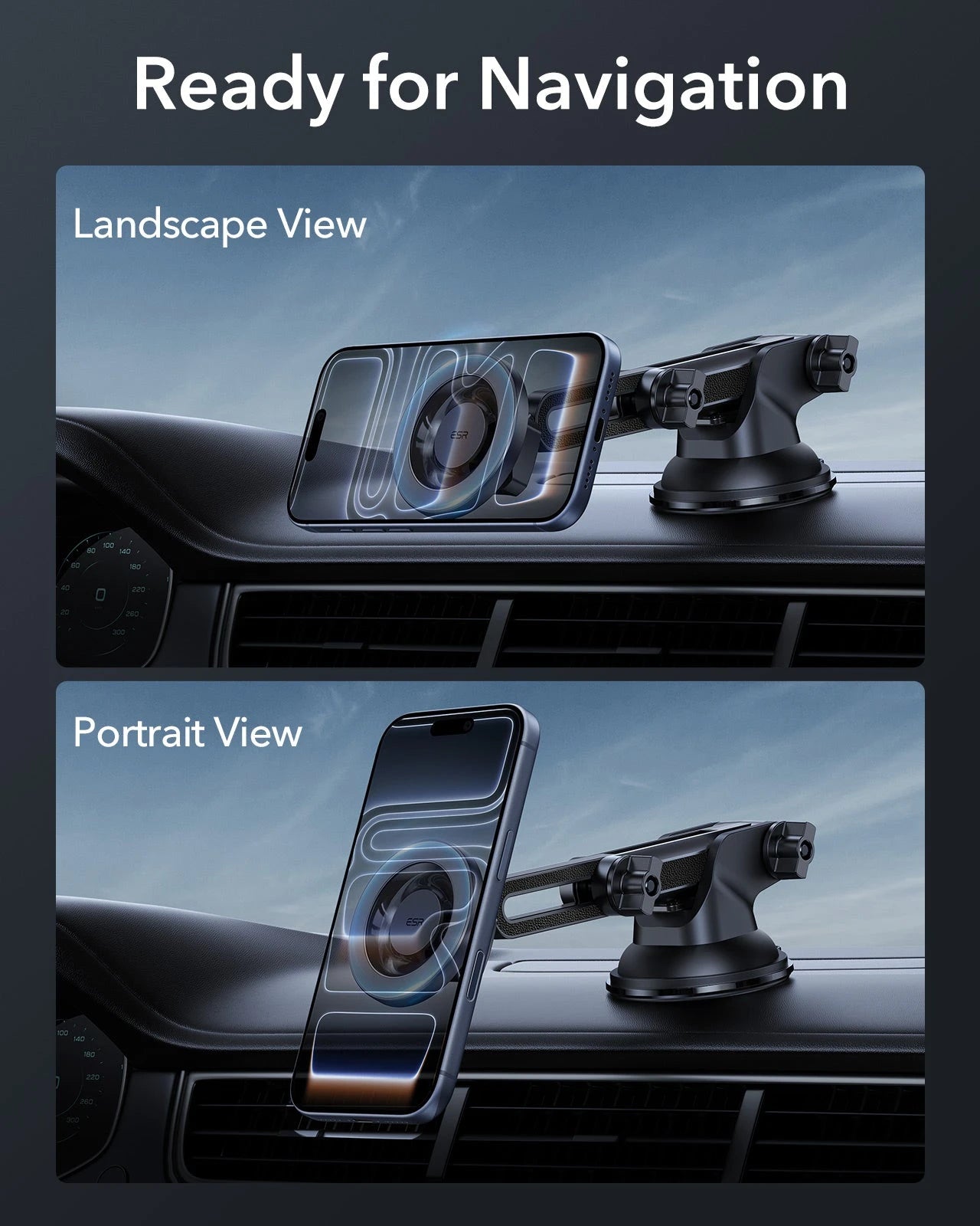 Dashboard Car Phone Mount (HaloLock) - Black ESR ESR