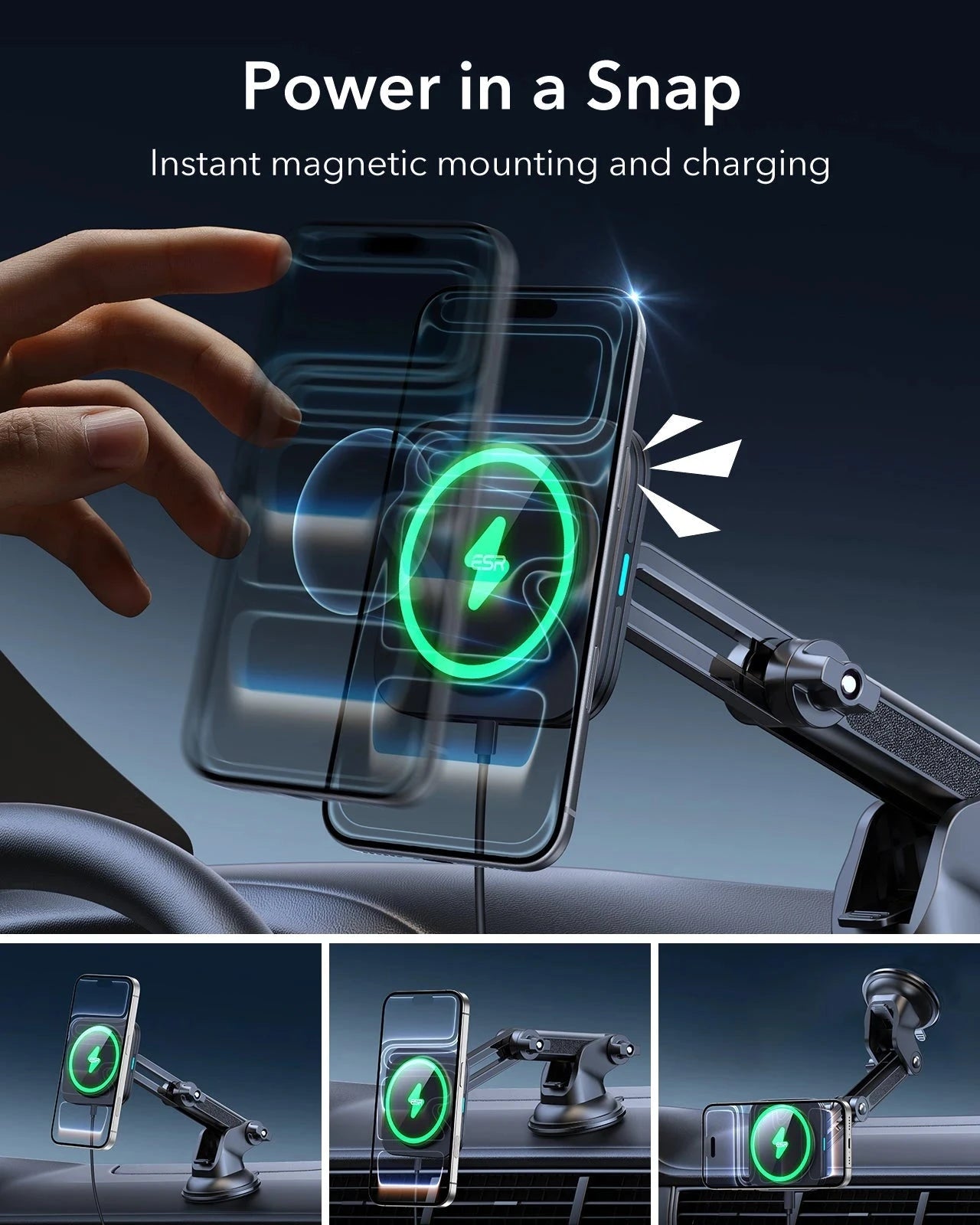car wireless charger mount installation dashboard