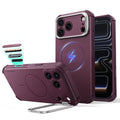 Deep Burgundy iPhone 18 Pro Tough Phone Case Magsafe with Stand