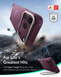 ESR Deep Burgundy iPhone 18 Pro Tough Phone Case Magsafe with Stand For Life's Greatest Hits