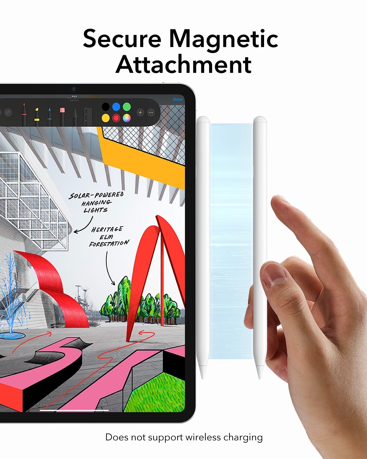 Dark Silver iPad Digital Pencil with Synthetic Resin Nib | ESR