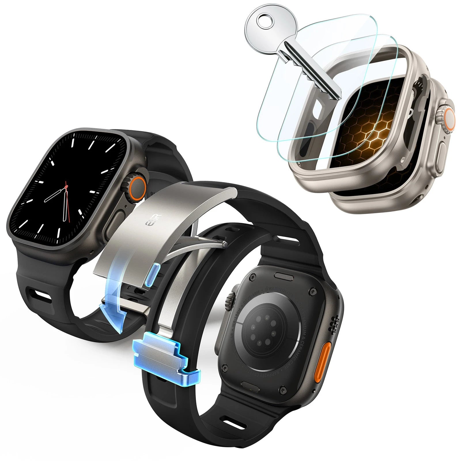ESR Equinox Watch Band Ultimate Bundle for Apple Watch - Black Band / Titanium Case ESR ESR