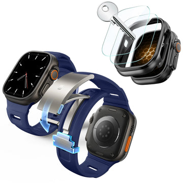 ESR Equinox Watch Band Ultimate Bundle for Apple Watch - Navy Blue Band / Black Case ESR ESR