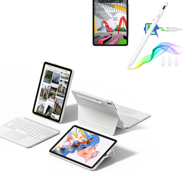 iPad Air 13" (M4) 2026 Pack Coque clavier magnétique Shift (détachable) avec stylet- Disposition US - Blanc