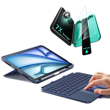 iPad 10th Gen Flex Keyboard Case (Detachable)  Protection Bundle - US Layout-Blue