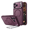 Frosted Deep Burgundy Blue iPhone 18 Pro Magsafe Slim Phone Case with Stand