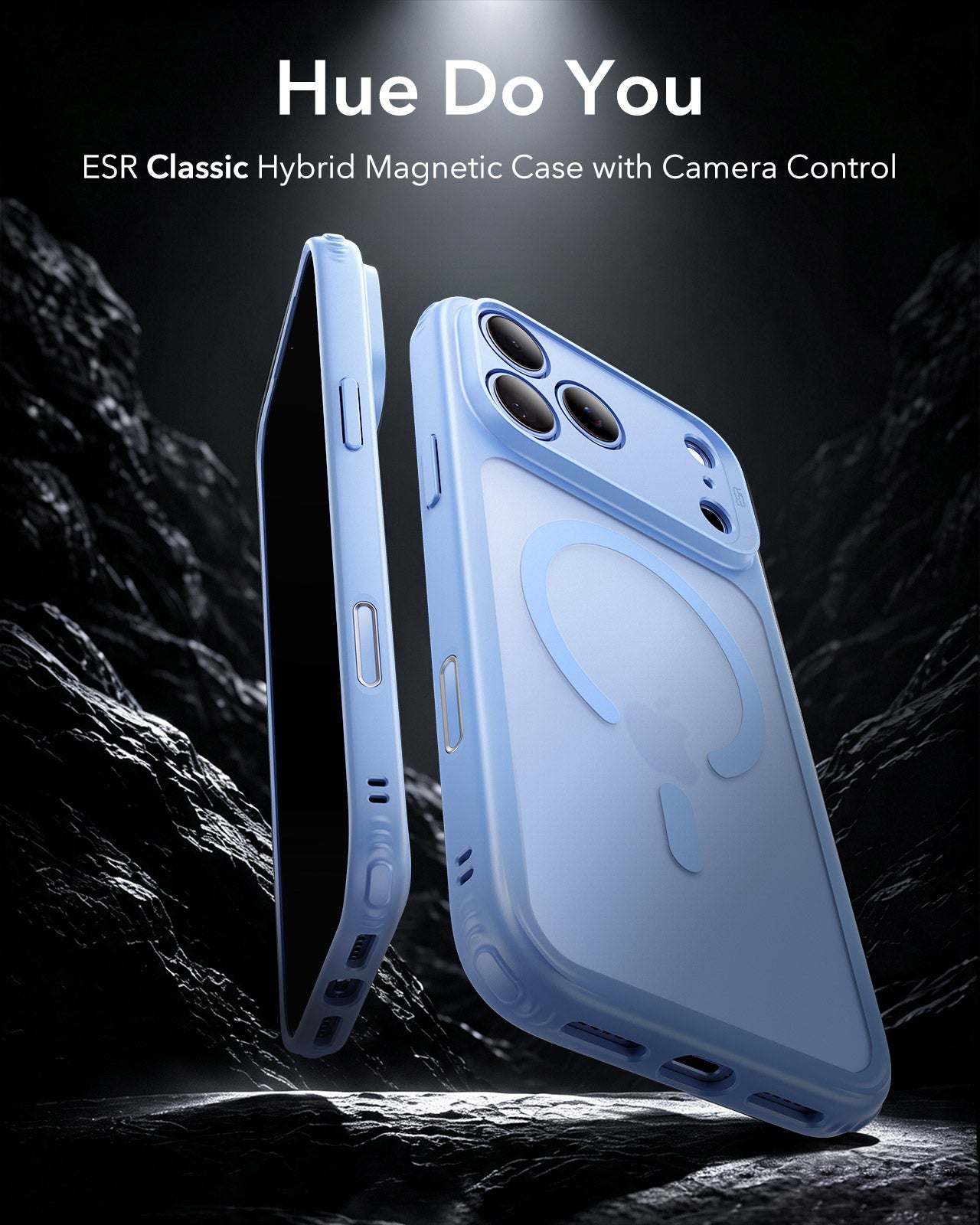 ESR Frosted Misty Blue iPhone 18 Pro Magsafe Slim Phone Case Hue Do You
