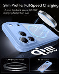 ESR Frosted Misty Blue iPhone 18 Pro Magsafe Slim Phone Case Slim Profile, Full-Speed Charging