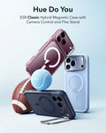ESR Frosted Misty Blue iPhone 18 Pro Magsafe Slim Phone Case with Stand Hue Do You
